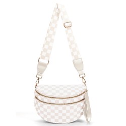 Checkered Crossbody Bum Bags for Women Nylon Checkered Purse Checkerboard Fanny Pack