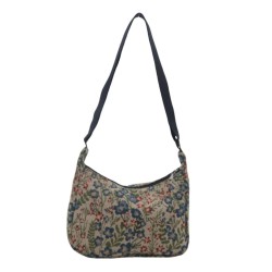 Crossbody Bag Casual Vintage Handbag Printed Pattern Messenger Bags for Women(Dark Blue)
