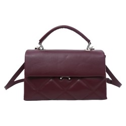 Quilted Crossbody Bag for Women, Faux Leather  Top Handle Handbag, 11.8x4.3x6.3 Inch,  Adjustable Shoulder Strap